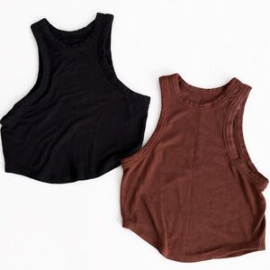 Lululemon Hold Tight Tank Top Crop Bundle of 2 black brown